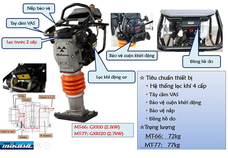 Máy đầm cóc Mikasa MT66